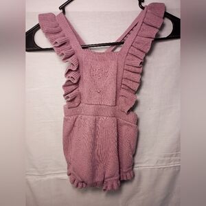 Cat & Jack Mauve Ruffled Knit Romper